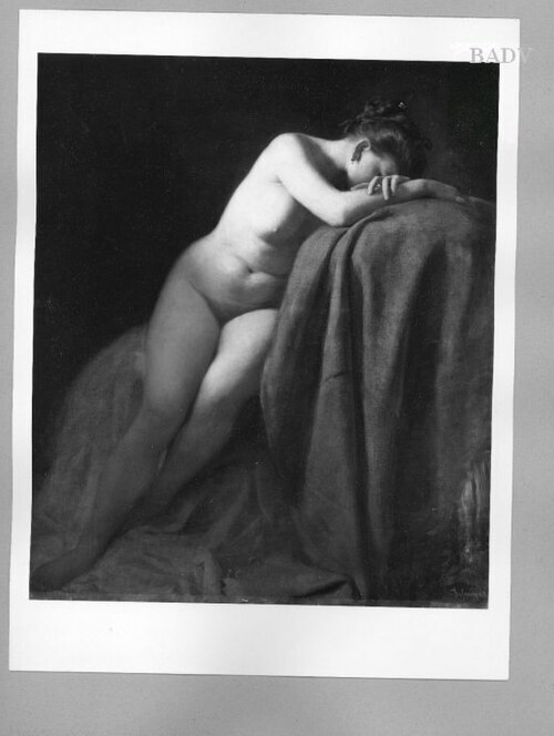 Reclining female nude, 1860, Franz Defregger