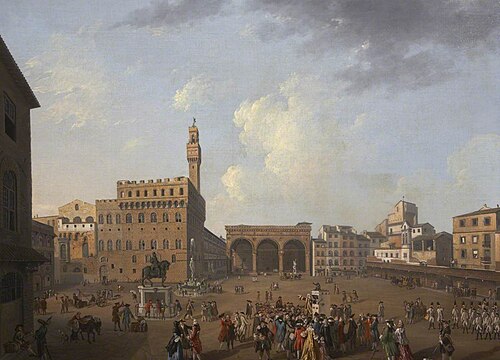 Piazza della Signoria, Florence, 1763, Thomas Patch
