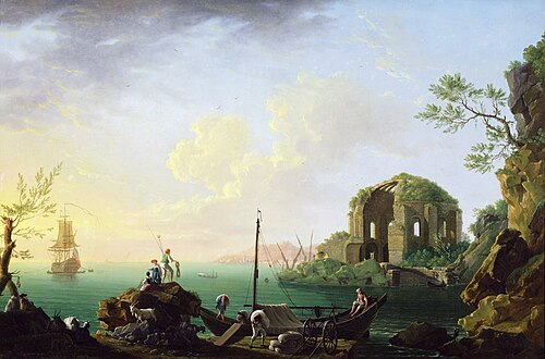 Italian Port Scene, Sunset, 1770, Thomas Patch