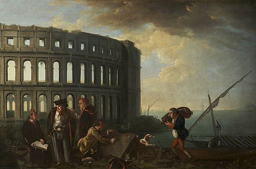 Antiquaries at Pola: Sir Henry Mainwaring Bt (1726-1797), Jacob Houblon (b.1736), George Harry Grey,, 1760, Thomas Patch