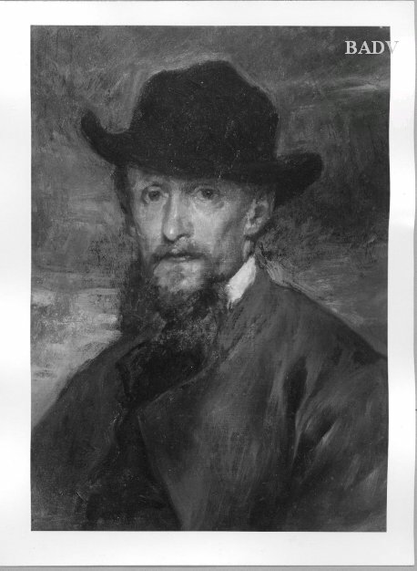 Männliches Bildnis mit Hut, Maler Reinherz, 1864, Wilhelm von Diez