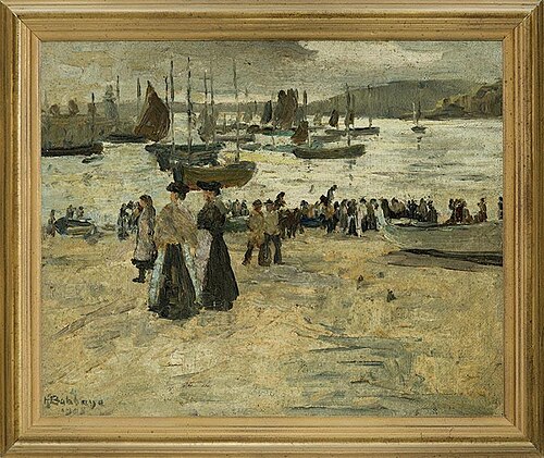 Untitled (Beach Scene with Figures), 1908, Herbert Ivan Babbage