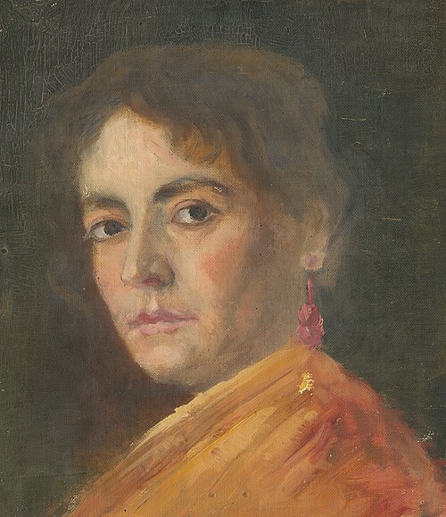 Head Study of a Woman with an Earring, 1890, Aurel Ballo