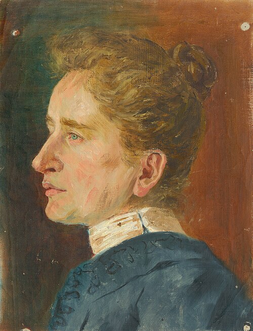 Štúdia hlavy staršej ženy v profile, 1890, Aurel Ballo