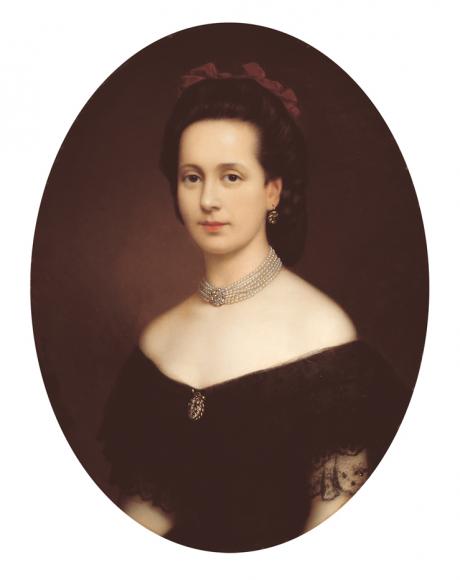 Lady Wearing a Necklace and Earrings, 1871, Miklós Barabás