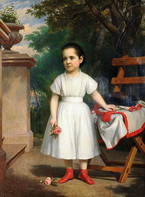Portrait of Irén Újházy (Girl with Rose), 1865, Miklós Barabás