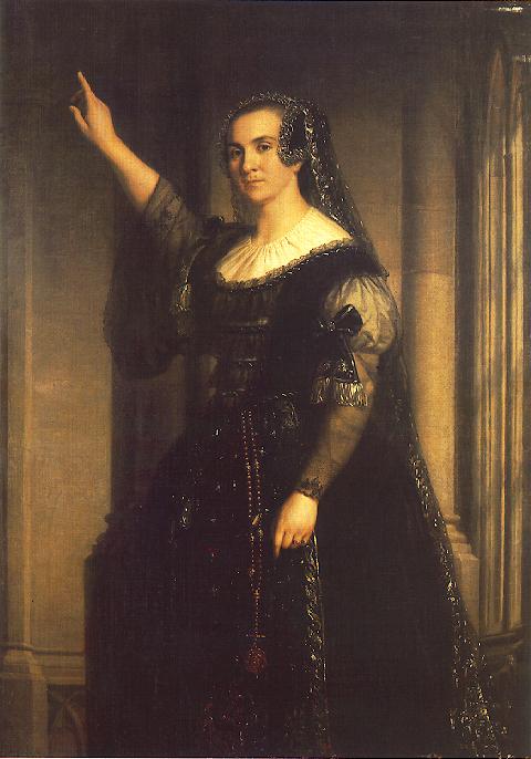 Mrs. Schodel in the Role of Elisabeth Szilágyi, 1852, Miklós Barabás