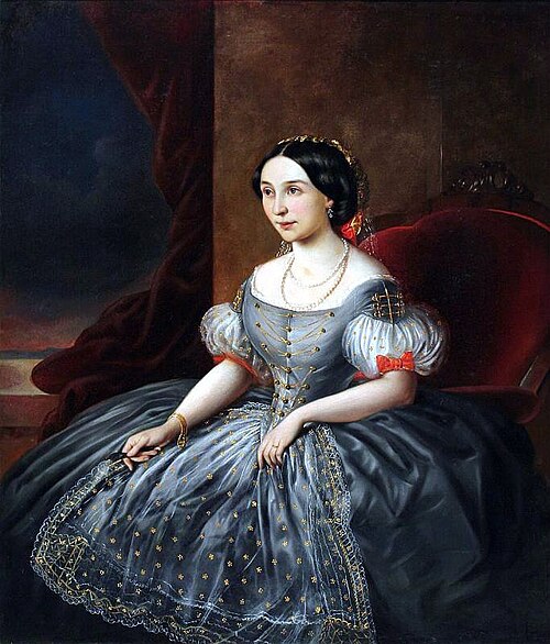 Portrait of a noble Lady (Portrait of Mrs. István Radák?), 1860, Miklós Barabás