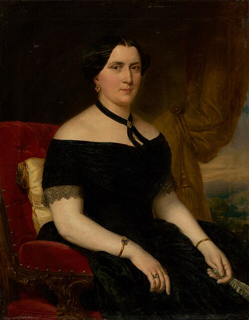 Portrait of a Woman in a Velvet Armchair, 1854, Miklós Barabás
