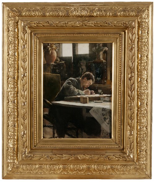 An Artist Drawing. Victor Andrén, 1884, Ivar Nyberg