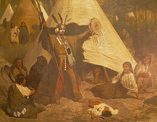 Native North American Medicine Man, 1876, Valentine Walter Bromley