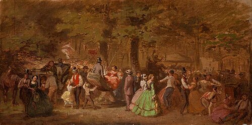 A Fair at Hvězda, study, 1861, Viktor Barvitius