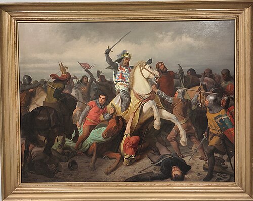 John the Blind in the Battle at Crécy, 1860, Viktor Barvitius