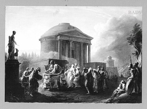 sacrifice of Iphigenie in front of a temple, 1791, Vinzenz Fischer