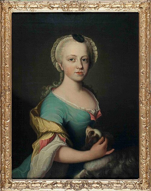 Portrait of Maria Libora van Haersma (1740-1783), 1755, Bernardus Accama