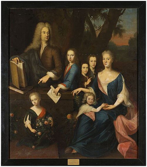 Familieportret van hofarchitect Coulon, 1726, Bernardus Accama