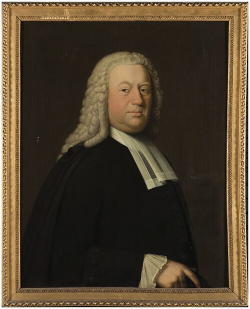 Portret van een theoloog of jurist, 1754, Bernardus Accama