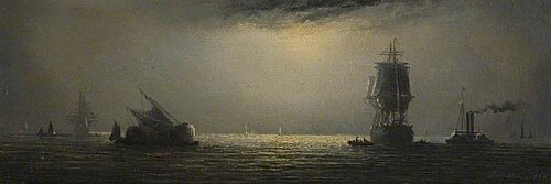 Seascape at Night, , William Adolphus Knell