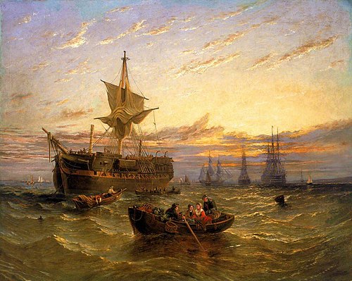 Indiaman in the Thames, 1864, William Adolphus Knell