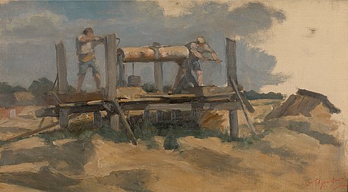 Le Forage d’un puits (esquisse), , Édouard Agneessens