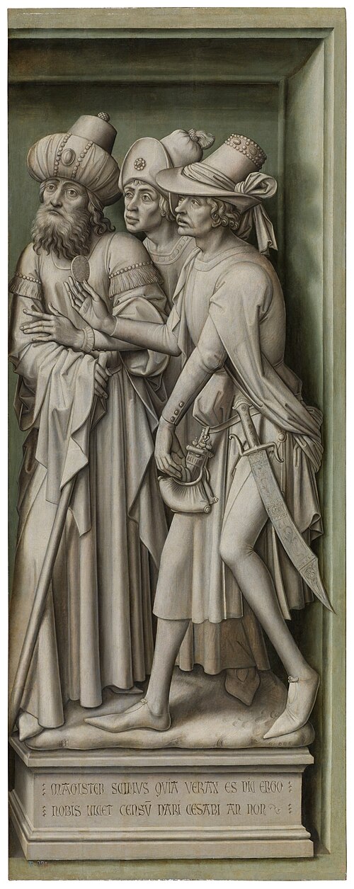 Redemption Triptych: Tribute to Caesar, 1450, Vrancke van der Stockt