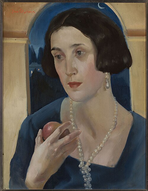 Une femme avec une pomme., 1920, Jan Wydra