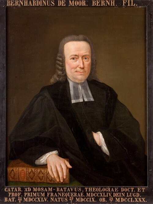 Portret van Bernhardinus de Moor, hoogleraar Godgeleerdheid te Leiden, 1775, Louis Bernard Coclers
