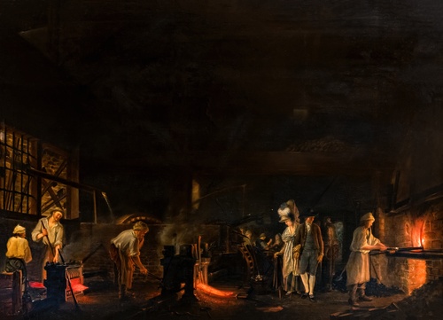 Visite à la fonderie, 1771, Louis-Bernard Coclers