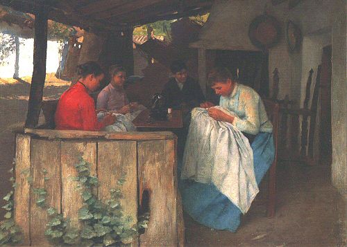 On the Porch, 1890, Sándor Bihari