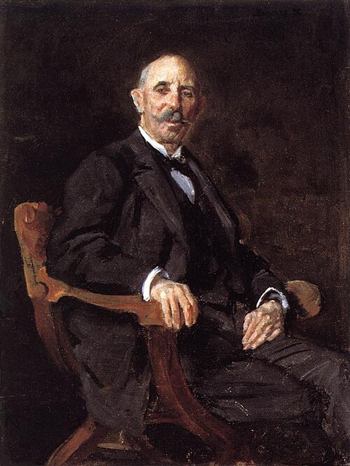 Elder Man Sitting in an Armchair, , Sándor Bihari