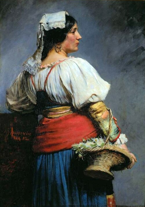 La Fleuriste italienne., 1882, Teodor Axentowicz