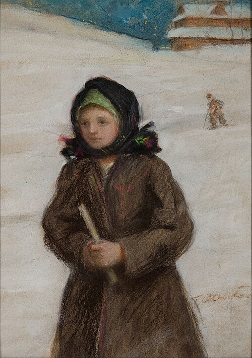 Dziewczyna z gromnicą, , Teodor Axentowicz