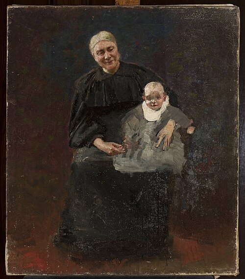 Portrait of Michalina Szymanowska née Naimska, artist’s mother with her grandson Wacław, 1895, Wacław Szymanowski
