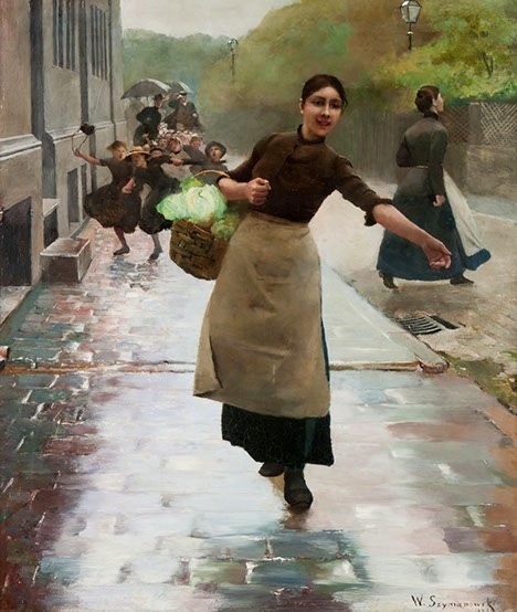 Dziewczyna z zakupami, 1889, Wacław Szymanowski