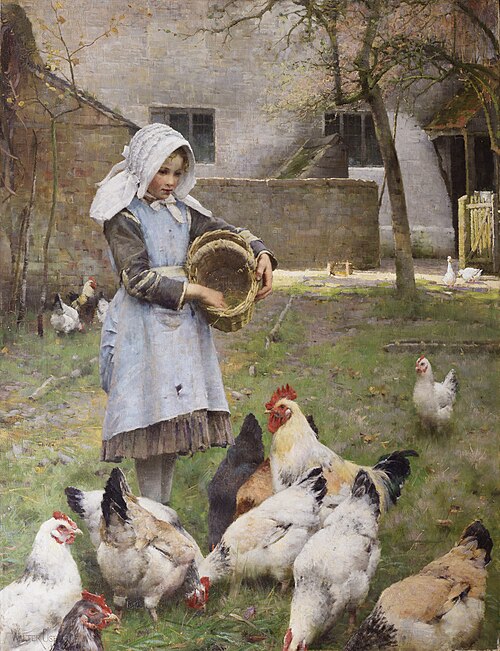 Feeding the Chickens, 1885, Walter Frederick Osborne