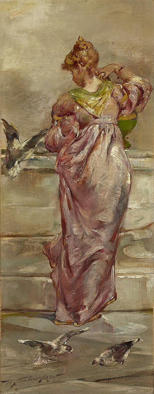 At the Fountain, , Walter Shirlaw