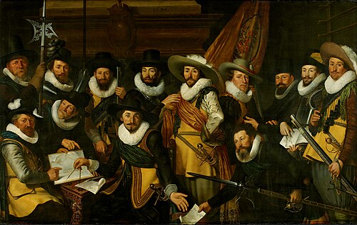 Guardsmen of the company of captain Albert Coenraetsz. Burgh and lieutenant Pieter Evertsz Hulft, 1625, Werner van den Valckert