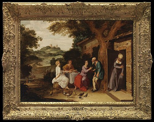 Het bezoek van drie engelen aan Abraham, 1628, Lambert Jacobsz