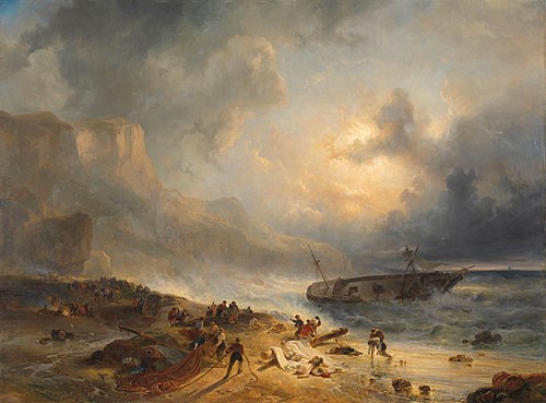 Shipwreck off a Rocky Coast, 1837, Wijnand Nuijen