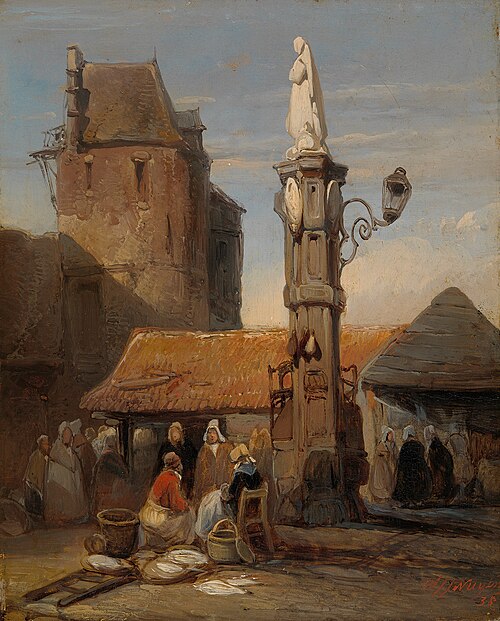 Een vismarkt, 1838, Wijnand Nuijen