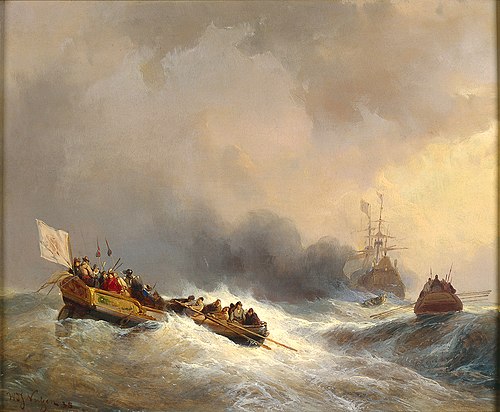 Op weg naar het admiraalschip, 1838, Wijnand Nuijen
