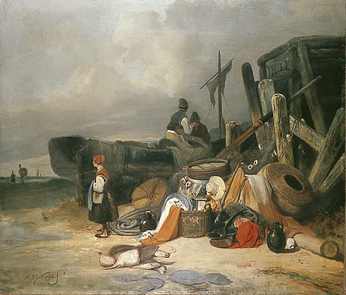 fisherboat on the shore, 1829, Wijnand Nuijen