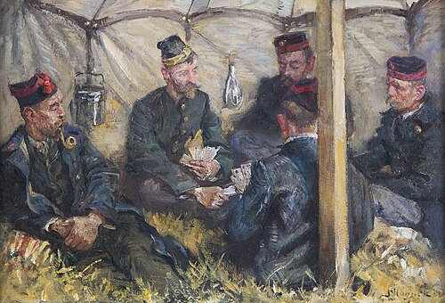 Kaartspelende Belgen, 1914, Jan Hoynck van Papendrecht