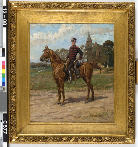 Equestrian portrait of Jonkheer Albert Simon Liza van Tets (1851-1936), 1893, Jan Hoynck van Papendrecht