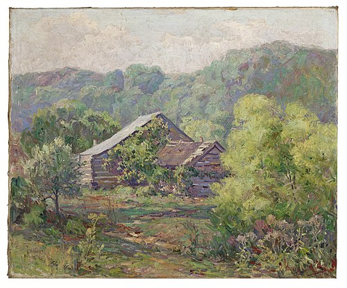 Barnes Cabin on Owl Creek, Brown County, 1920, Will Vawter