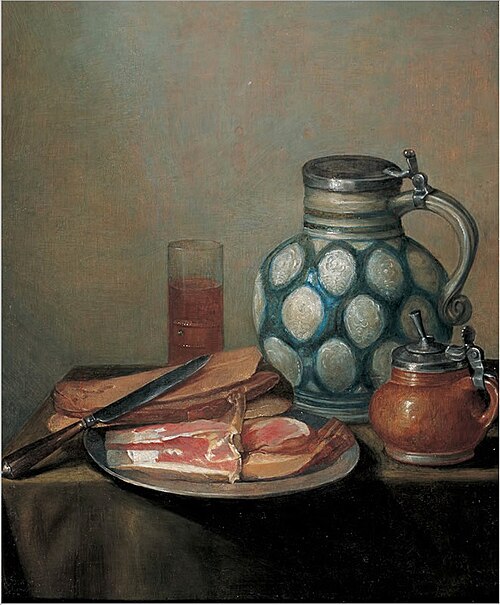 Still life with silver cup, 1650, Guilliam Gabron