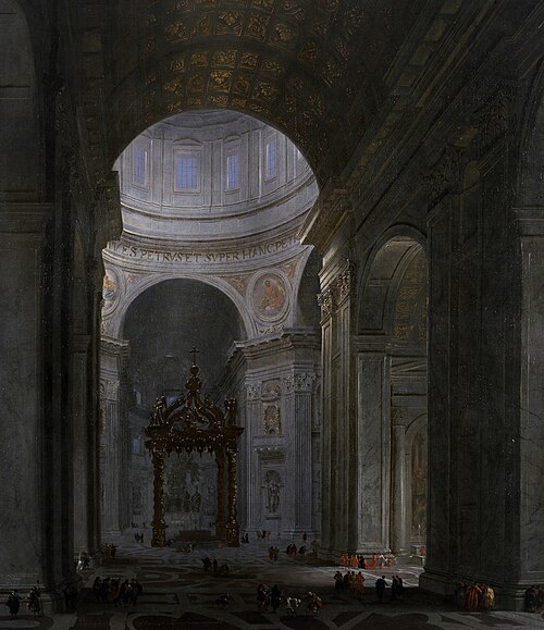 Interior of the Saint Peter's Church in Rome, 1671, Wilhelm Schubert van Ehrenberg