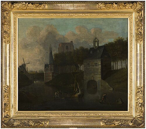 Gezicht op Vrouwenwaterpoort en Vrouwenpoort te Leeuwarden, 1677, Willem van Drielenburg