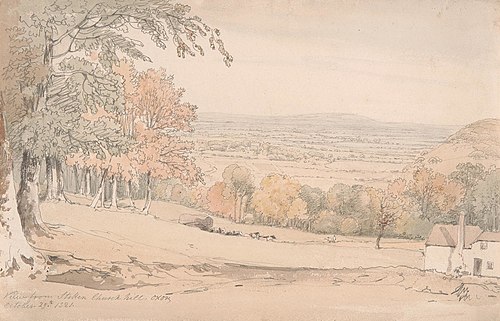 View from Stokenchurch Hill, Buckinghamshire, 1821, William Delamotte