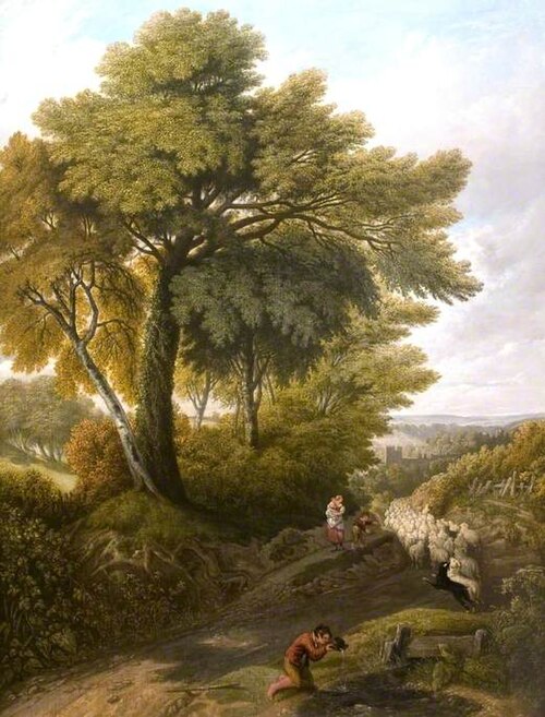 The Drovers' Lane near Bisham Abbey, Berkshire, 1815, William Delamotte
